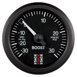 AutoMeter ST3112 52mm Mechanical Boost Gauge -30inHg to +30PSI Black - Picture 1 of 6