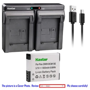 Kastar Battery Dual Charger for DMW-BCM13 DMW-BCM13E & Panasonic Lumix DMC-ZS40K - Picture 1 of 11