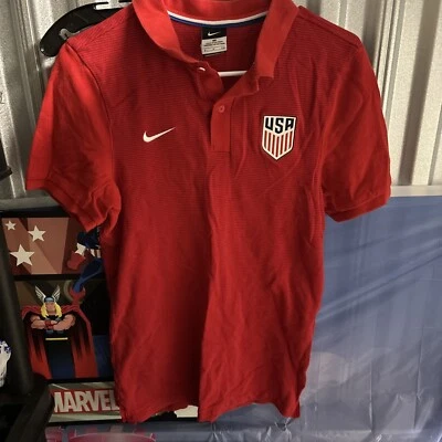 Polo de fútbol rojo Nike Olympic Team USA 2014 Dri-Fit para hombre pequeños Juegos Olímpicos Foto 1 de 4