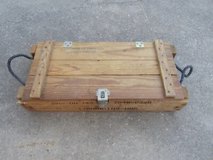 Vintage Wooden Military Crate Ammunition For Cannon With Smoke Projectile - Picture 1 of 12