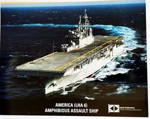 America LHA-6 Buque de Asalto Anfibio Ingalls Construcción Naval Hoja de Datos Militar - Imagen 1 de 2