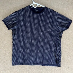 Armani Jeans Men's Size XL Blue Geometric Short Sleeve Crew-Neck T-Shirt - Picture 1 of 11