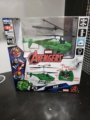 WORLD TECH TOYS  HULK w/ FIGURE MARVEL Avengers HELICOPTER Z7 - Image 1 of 4