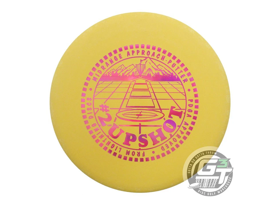 NEW Lightning Standard #2 Upshot 156g Yellow Pink Holo Foil Putter Golf Disc - Image 1 of 1