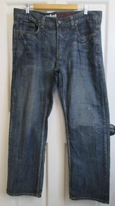 Pantalones de mezclilla rectos ajustados Urban Pipeline para hombre 34/30 reales 37x30 desgastados 1-34029 - Imagen 1 de 6