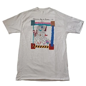 Vintage Hanes Examiner Bay To Breakers Men T Shirt L White Single Stitch 80s USA - Picture 1 of 12