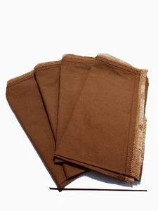 Napkins (4)Handmade 19X20" Cotton/ Linen Blend Pumpkin Spice Color With Trim - Picture 1 of 3