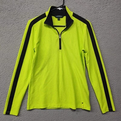Pulôver Lauren Ralph Lauren Active Feminino Verde Médio 1/4 Zíper Ciclismo Corrida - Imagem 1 de 4