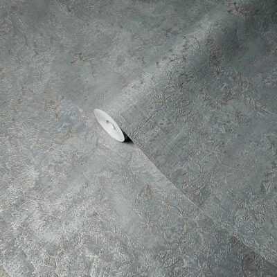 Modern matt gray bronze metallic faux plaster textured contemporary Wallpaper - Image 1 of 4