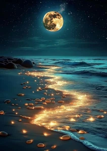 Moonlit Beach Diamond Painting Kits for Adults Full Drill 5D Diamond Art Kits... - Picture 1 of 6