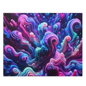 Puzzle (120, 252, 500-Piece) Psychedelic Op-Art Great Colors Festival Trippy - Picture 1 of 4