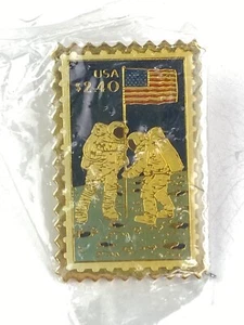 Original US Moon Walk - 1989 United States Postal Service USA $2.40 Stamp Pin - Picture 1 of 10