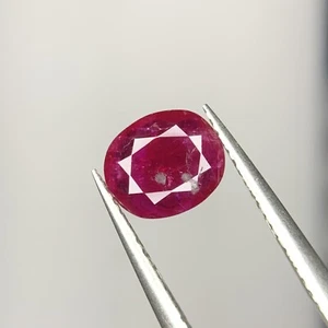 1.65 carat Natural Ruby Loose Gemstone Faceted Oval cut From Afghanistan - Picture 1 of 13