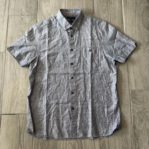 Camisa Ted Baker Manga Corta Mezcla de Lino Abotonada Gris Geométrica Para Hombre 5 (XL) - Imagen 1 de 10
