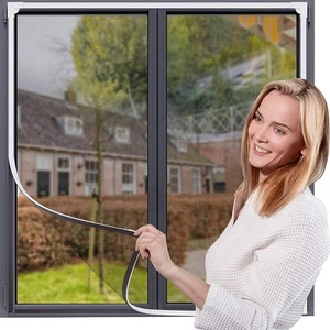 Magnetic Window Screen Adjustable DIY Window Net Fiberglass Fine Mesh Screen ... - Picture 1 of 7
