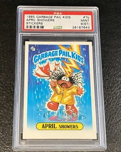 PSA 9 ST 1985 Topps Garbage Pail Kids April Showers Matte Sticker #7b Series 1 - Picture 1 of 3