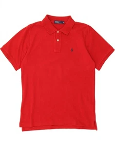 POLO RALPH LAUREN Womens Polo Shirt UK 12 Medium Red Cotton AR08 - Picture 1 of 3