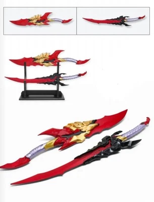 "Daga Solo Leveling Kamish's Wrath/Soporte de madera 1:1 lado completo metal 23,5"" X2 piezas" Foto 1 de 4