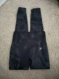 Leggings deportivos Gymshark Adapt sin costuras negros grises camuflados cintura alta talla XS - Imagen 1 de 3