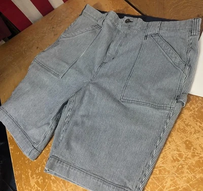 Pantalones Cortos Duluth Trading Rootstock Jardinería Azul Blanco Rayas Alto Para Mujer 18 Foto 1 de 4