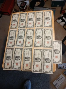 16 1953 RED LABEL 2.00 bills - Picture 1 of 6