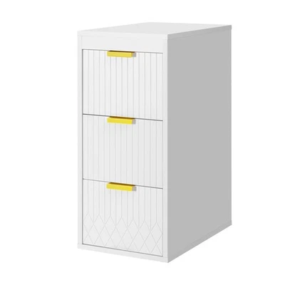 Wall Mounted Floating Cabinet W/Decor Line, 12inch Side Cabinet with Drawers - Image 1 of 4