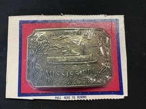 Vintage 1970’s Queen-Of-The-West Mississippi Belt Buckle Bronze - Picture 1 of 4