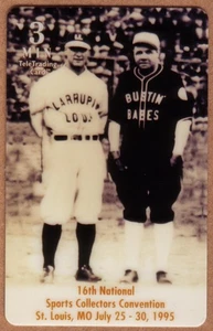 3u Babe Ruth Baseball St. Louis Expo Babe Ruth & Larruping Lou ERROR Phone Card - Picture 1 of 2