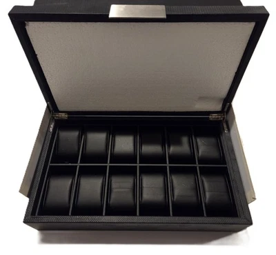 Caja de reloj de 12 ranuras para hombre - Soporte de exhibición de reloj de joyería Glenor Co Foto 1 de 4