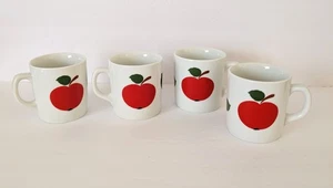 Juego de 4 tazas de café vintage Seltmann Weiden Bavaria MCM manzanas Alemania - Imagen 1 de 9