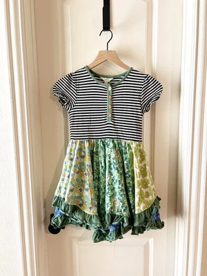Vestido Matilda Jane Joanna Gaines Talla 8 Farmland Frolic Verde Manga Corta Foto 1 de 4