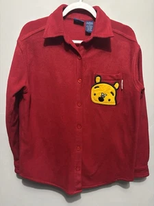 Vintage Disney Winnie Puuh rot Knopfleiste Fleece Größe Small - Bild 1 von 6