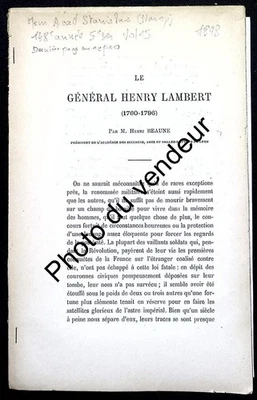 Histoire de Meurthe-et-Moselle: Beaune, 1898. Le général Henry Lambert 1760-1796 - Photo 1/2