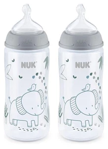 NUK Smooth Flow Anti Colic Baby Bottle, 10 oz, 4 Pack, Elephant,4 Count  - Picture 1 of 6