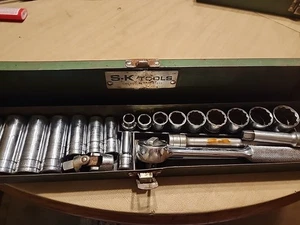 S-K Tools SAE 21pc  3/8 Drive Socket Set reg And Deepwell Set W/ Ratchet - Bild 1 von 13