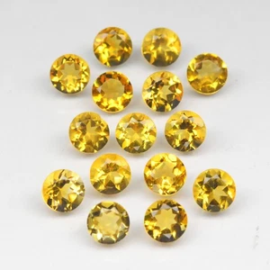 π 6.94ct 15pcsLot 4.8-5mm VS-VVS Round Natural Yellow Citrine - Brazil Gemstone - Picture 1 of 6
