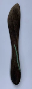 Coltello vintage in legno intagliato turchese intarsiato 6" - Foto 1 di 7