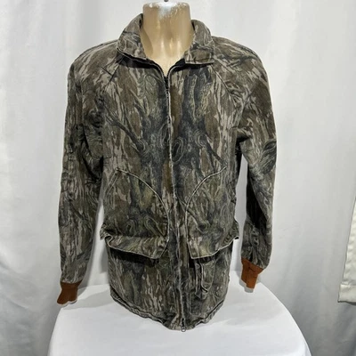 Vintage Mossy Oak Treestand Pocket Jacket Camo Small USA Made Waistband Rare** - Image 1 of 4