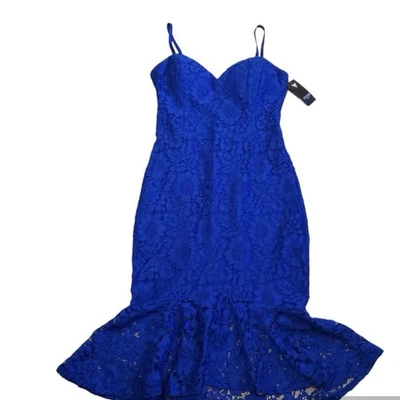 ***BRAND NEW*** RARE GUESS MARCIANO WOMENS LUXURY BLUE LACE GOING OUT DRESS SZ 4 - Image 1 of 4