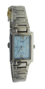 Casio Rectángulo Esfera Azul Claro Metal Nuevo Damas Reloj Pulsera LTP1238D 2ADF - Imagen 1 de 8