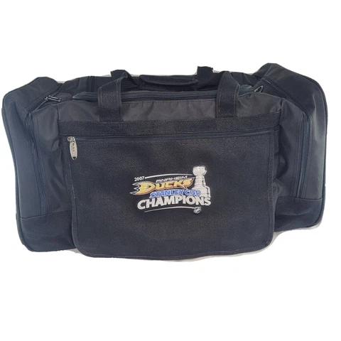 2007 Anaheim Ducks Stanley Cup Champions Black Large Square Duffel Bags Cover