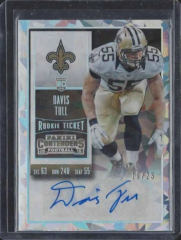 DAVIS TULL 2015 CONTENDERS CRACKED ICE ROOKIE TICKET AUTO RC #D 19/23 - Image 1 of 1