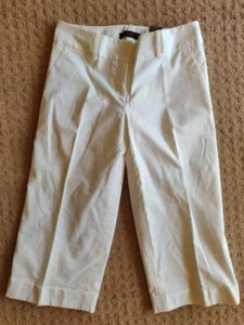 NWT The Limited Cassidy Fit White Cotton Cuffed Dress Capri Pants size 0 - Picture 1 of 6