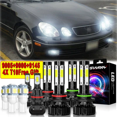For Lexus GS300 GS400 1998-2005 - 6x 6000K LED Headlights + Fog Light Bulbs Kit - Image 1 of 4