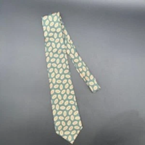 EMPORIO ARMANI 100% Silk Necktie Green Beige - Picture 1 of 4