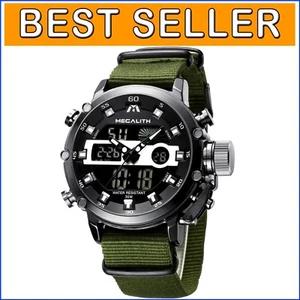 Men's Tactical Sport Watch - Heavy Duty Waterproof Digital with Replaceable Band - Picture 1 of 11