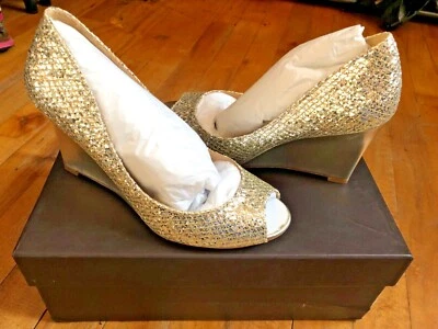 Badgley Mischka Mujer Despertar Dorado Peep-Toe Tacones Zapatos 6.5 Foto 1 de 4