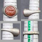 Solid Sliver Rare Unique Bactrian Era Ram Animal Intaglio Unique Ring