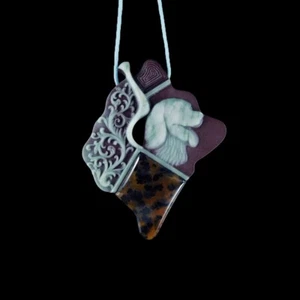 Geschnitzter Hund 2 Steine Designer Perle GM421005 - Bild 1 von 4