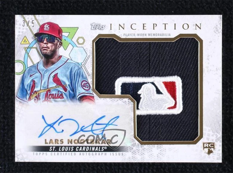 2022 Inception Hat MLB Logo 3/5 Lars Nootbaar RPA Rookie Jumbo Patch Auto RC